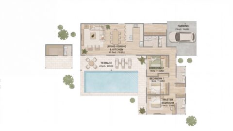 3 bedrooms on one floor